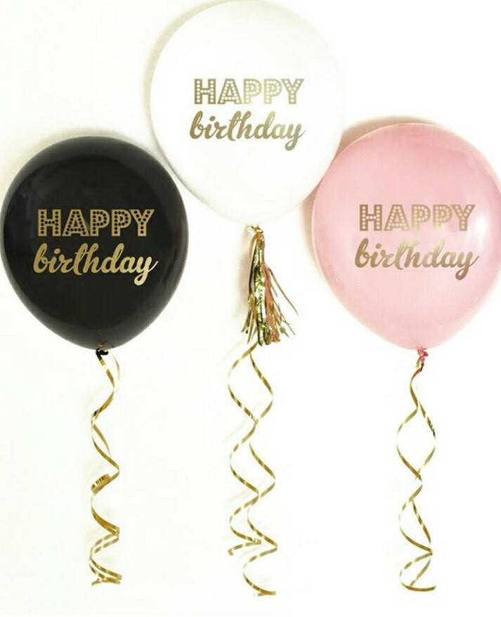 

Воздушные шары Happy Birthday шелкография 12" (30 см)