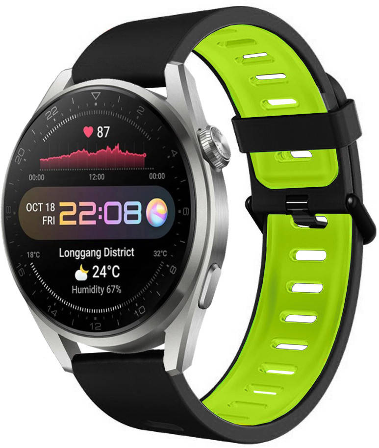 

Ремешок Traf для Huawei Watch 3 Pro Black-Green