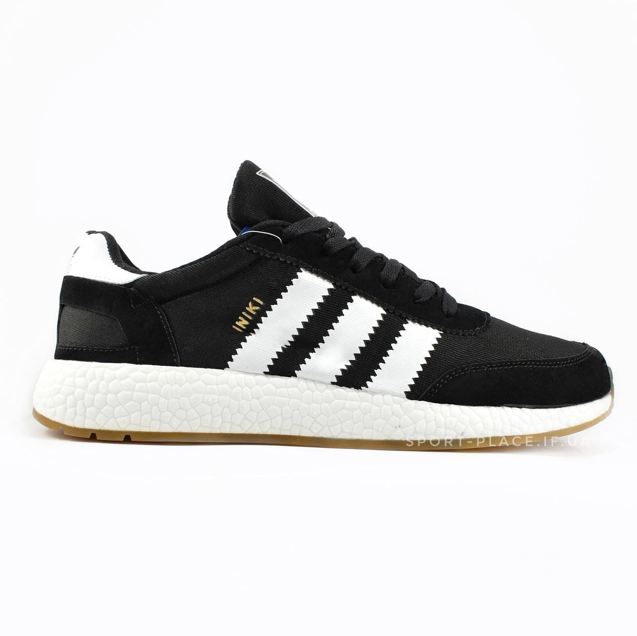 

Мужские кроссовки Adidas Iniki Runner Boost black&white 43 (Адидас Иники) черные, Черный