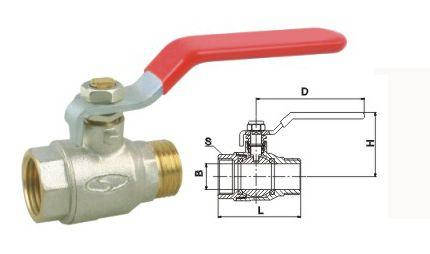 

Кран шаровый прямой SOLOMON 1/2" НВ КР PN40 B1002, Красный