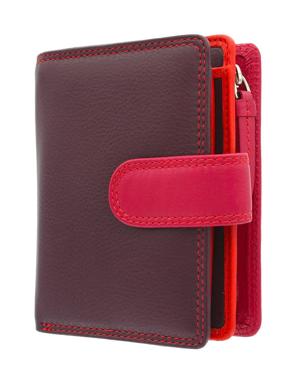 

Кошелек женский кожаный Visconti RB40 - Bali (red multi) Сливовый