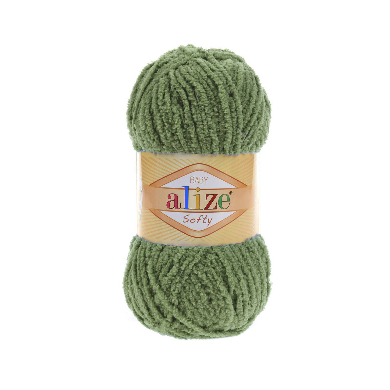 

Alize Softy (Ализе Софти) № 485 черепаха (Пряжа плюшевая, нитки для вязания), Зелёный