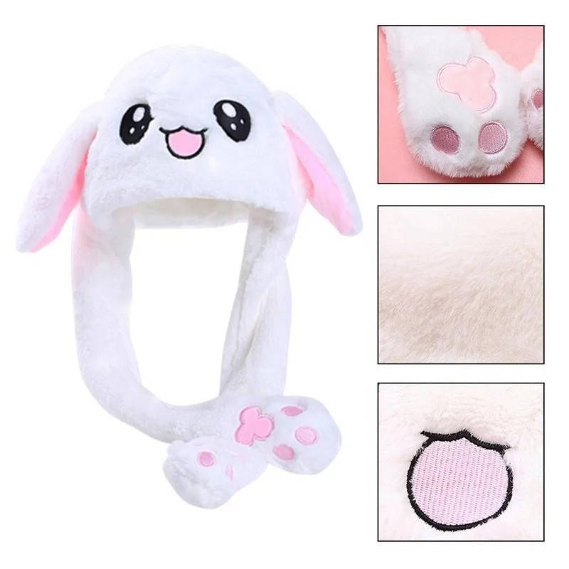 

Светящаяся шапка БЕЛАЯ Pikachu toys soft toys with led с двигающими ушками! Mega, Белый