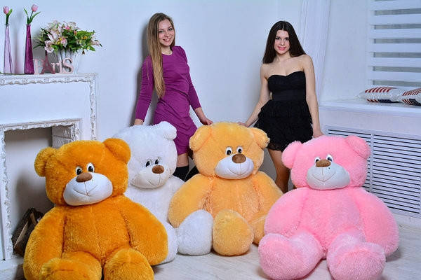 

Мягкая игрушка большой мишка 155 см. Мишка Ден, Розовый