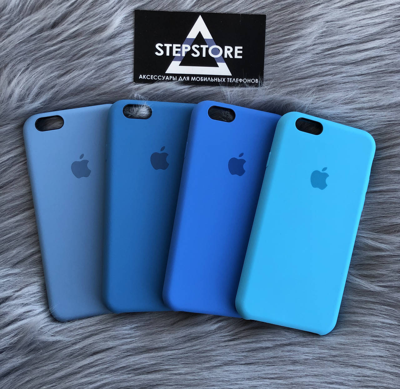 

Чехол противоударный с микрофиброй Silicone case Iphone 6 6s, Синий