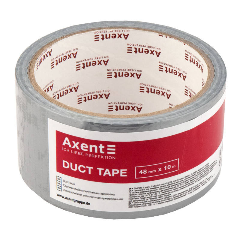 

Лента клейкая Axent канцелярская армированная скотч 48ммХ10м 150 мкм серебро (3047-A)