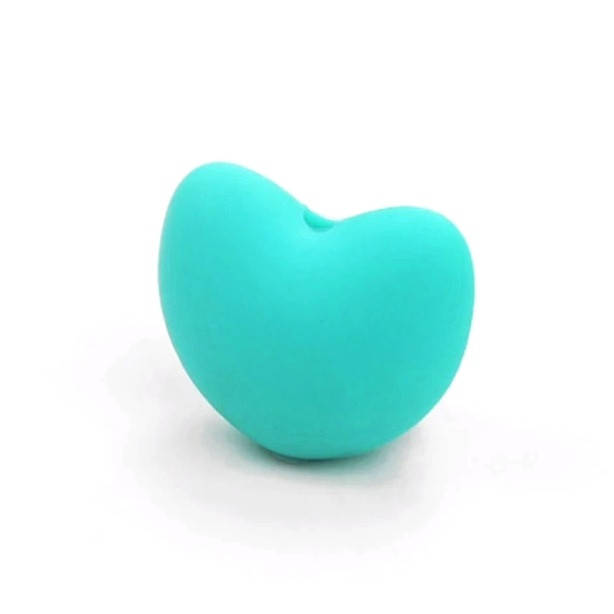 

Сердечко бусина силиконовая Бирюзовый