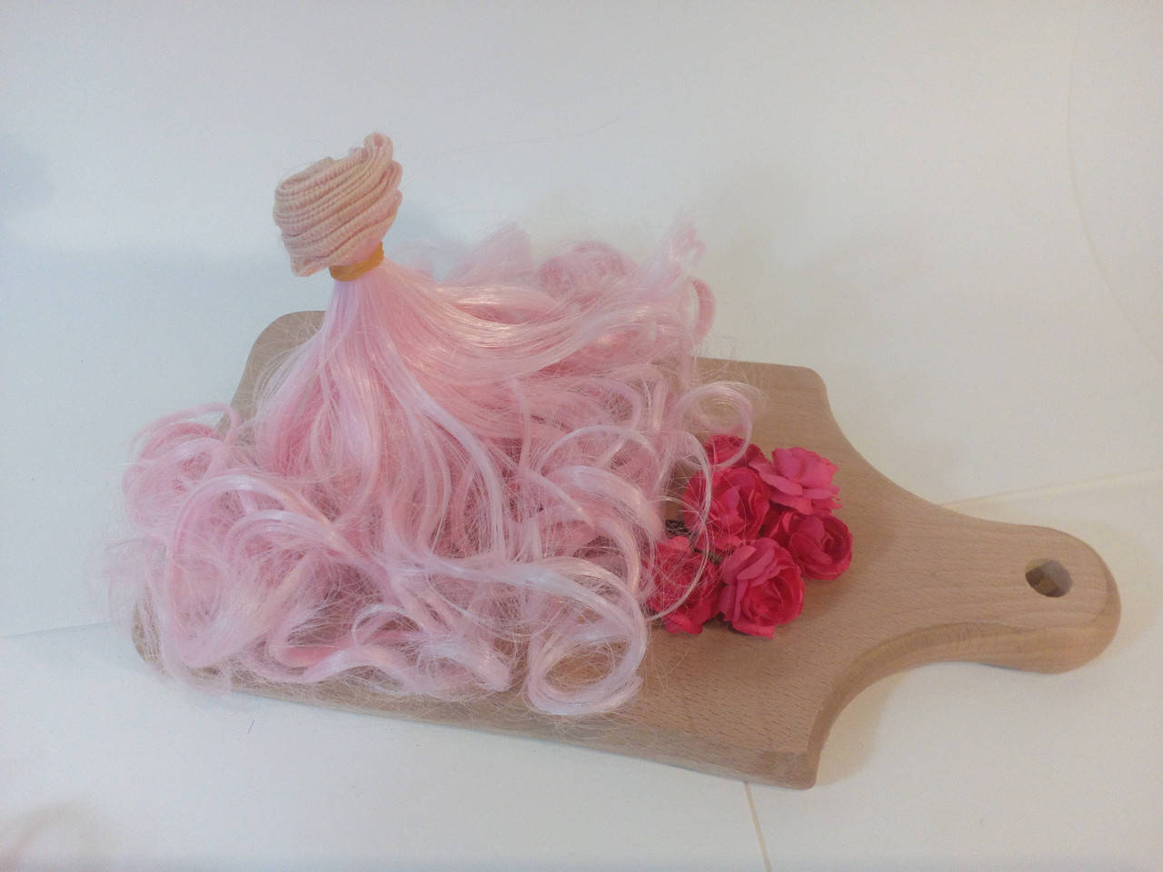 

Волосы для куклы ( тресс ), 1 м Цвет нежно розовый