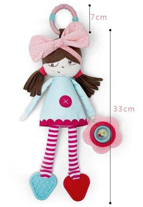 

Подвеска мягкая игрушка на кроватку, коляску девочка кукла polly, Розовый