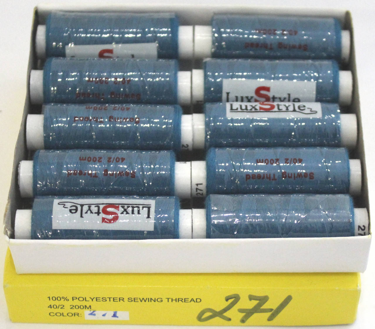 

Нитки швейные LuxStyle 40/2-200м (100% полиэстeр) № 271, Разные цвета