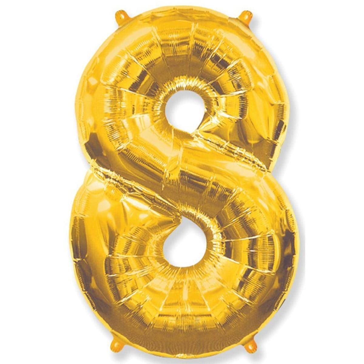 

Фольгированный шар цифра " 8 ", Золото