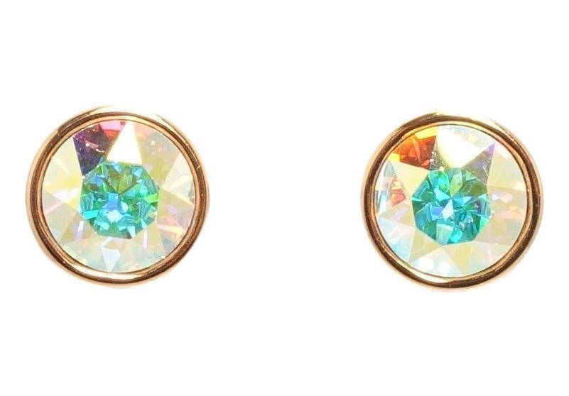 

Серьги Xuping Позолота 18K с кр-ми Swarovski гвоздики "Кристалл Aurore Boreale в ободковой оправе" ø 10мм