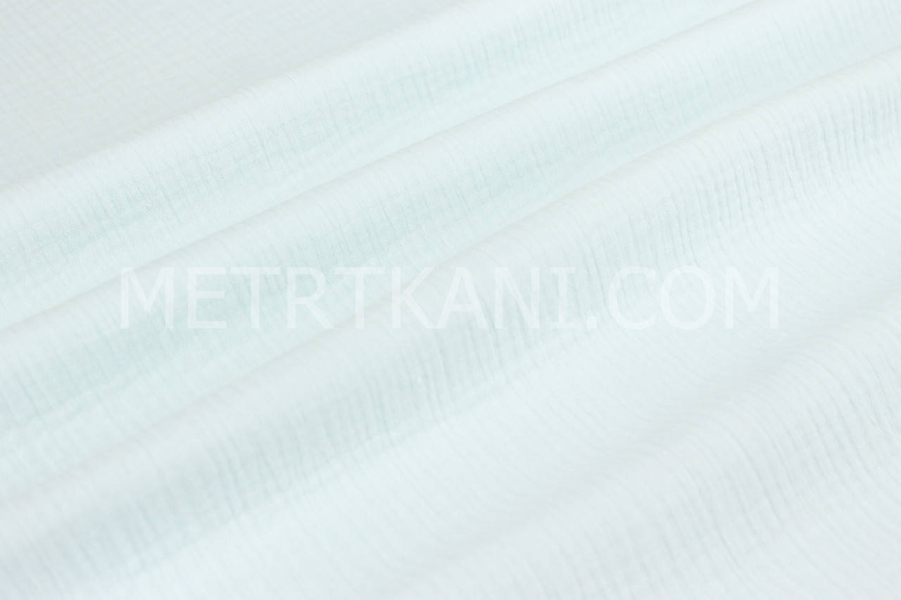 

Муслин однотонный двухслойный жатый, цвет ментоловый, ширина 140 см № МЖ-3-31