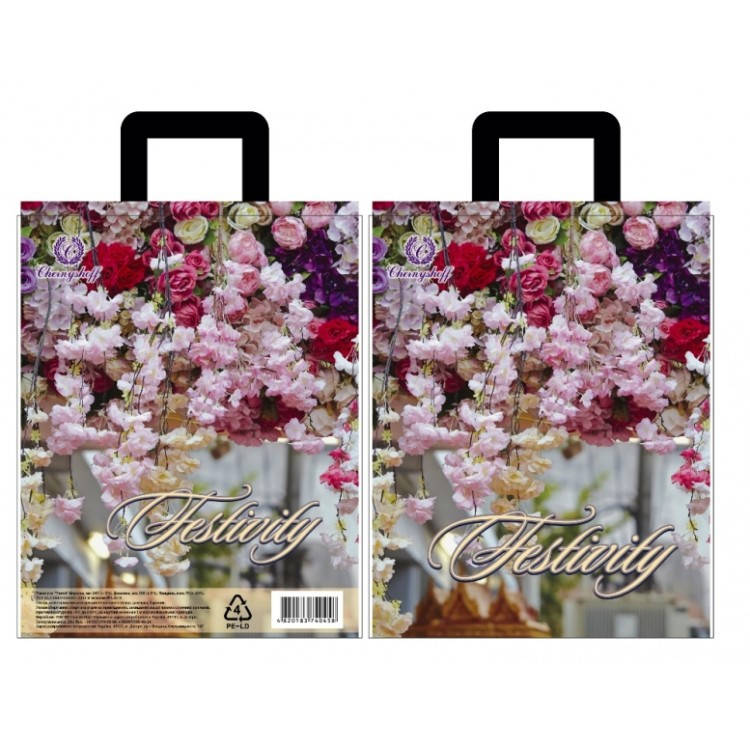 

Полиэтиленовый пакет с петлевой ручкой 250*300 мм Букет 25 шт Цветы, Разные цвета
