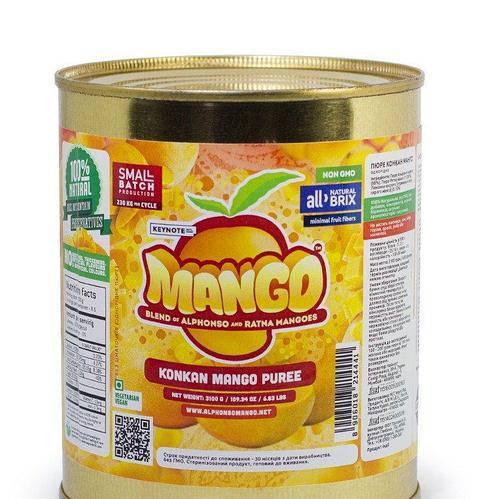 

Манго пюре Альфонсо - консервированное пюре 3100gr., (Keynote Индия)