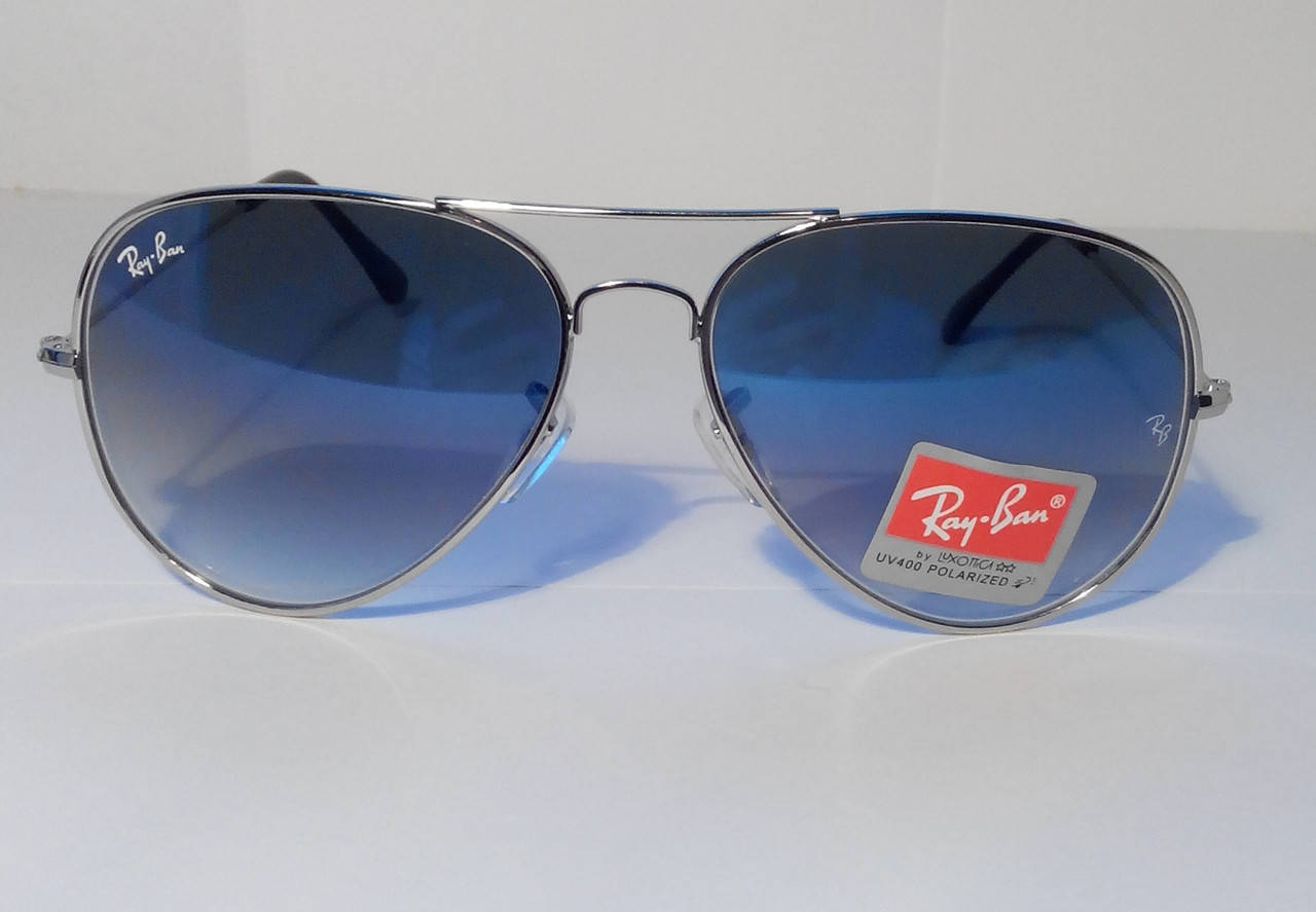 

Очки Ray Ban Aviator 3025-3026. ГОЛУБОЙ градиент - СЕРЕБРЯНАЯ оправа. СТЕКЛО-400. +Упаковка