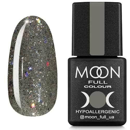 

Гель-лак MOON FULL color Gel polish №324 (серебристо-оливковый с разноцветным глиттером), 8 мл