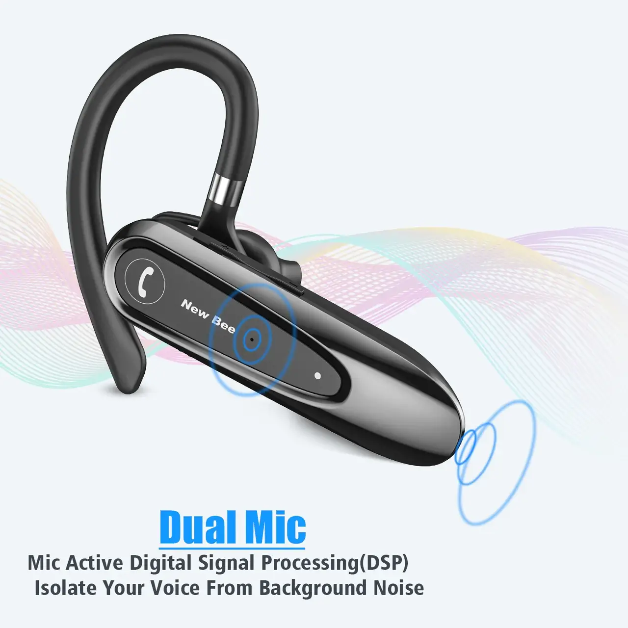 

Новинка Bluetooth гарнитура New Bee LC-B45 с QCC3020 и двумя микрофонами.,, Черный