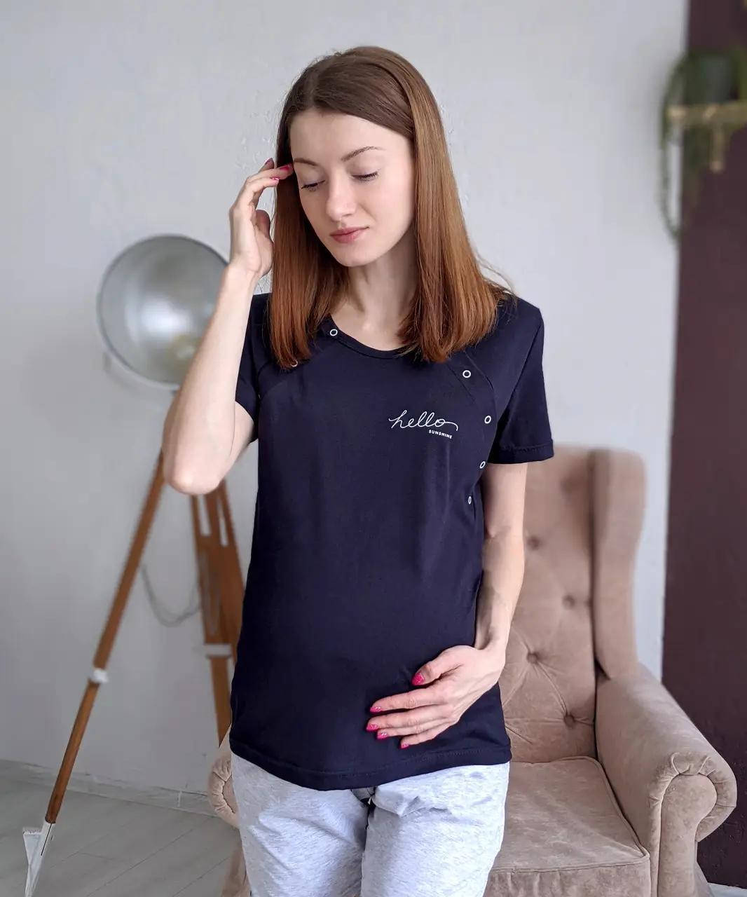 

Футболка для кормящей мамы чернильно-синяя 3390
