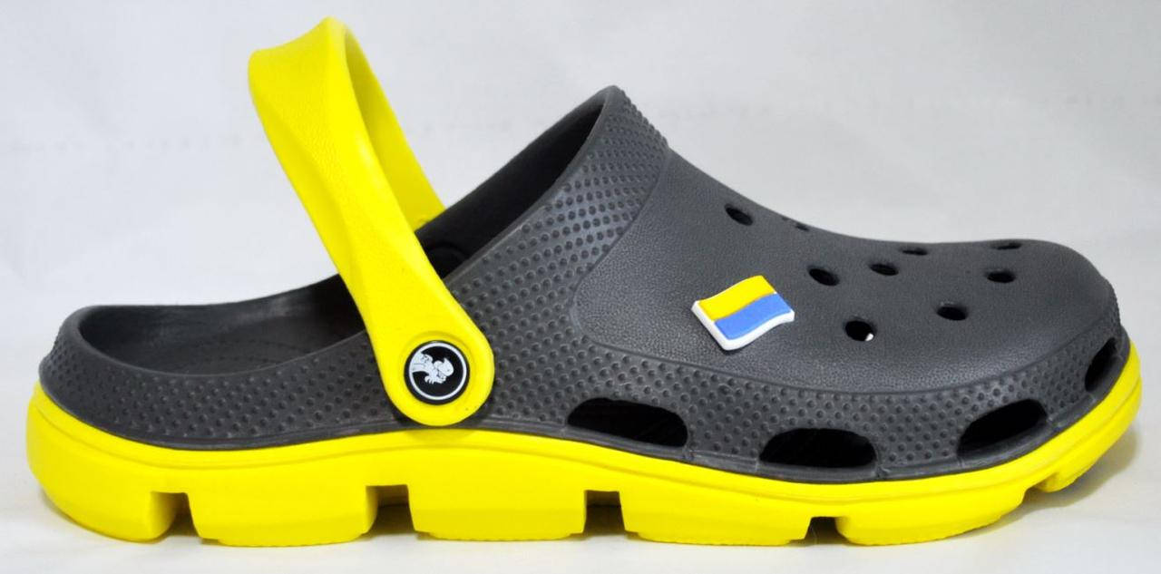 

Кроксы, сабо, босоножки серые / желтая подошва Размеры 36, 38, 39 JoAm 116109, Темно-серый