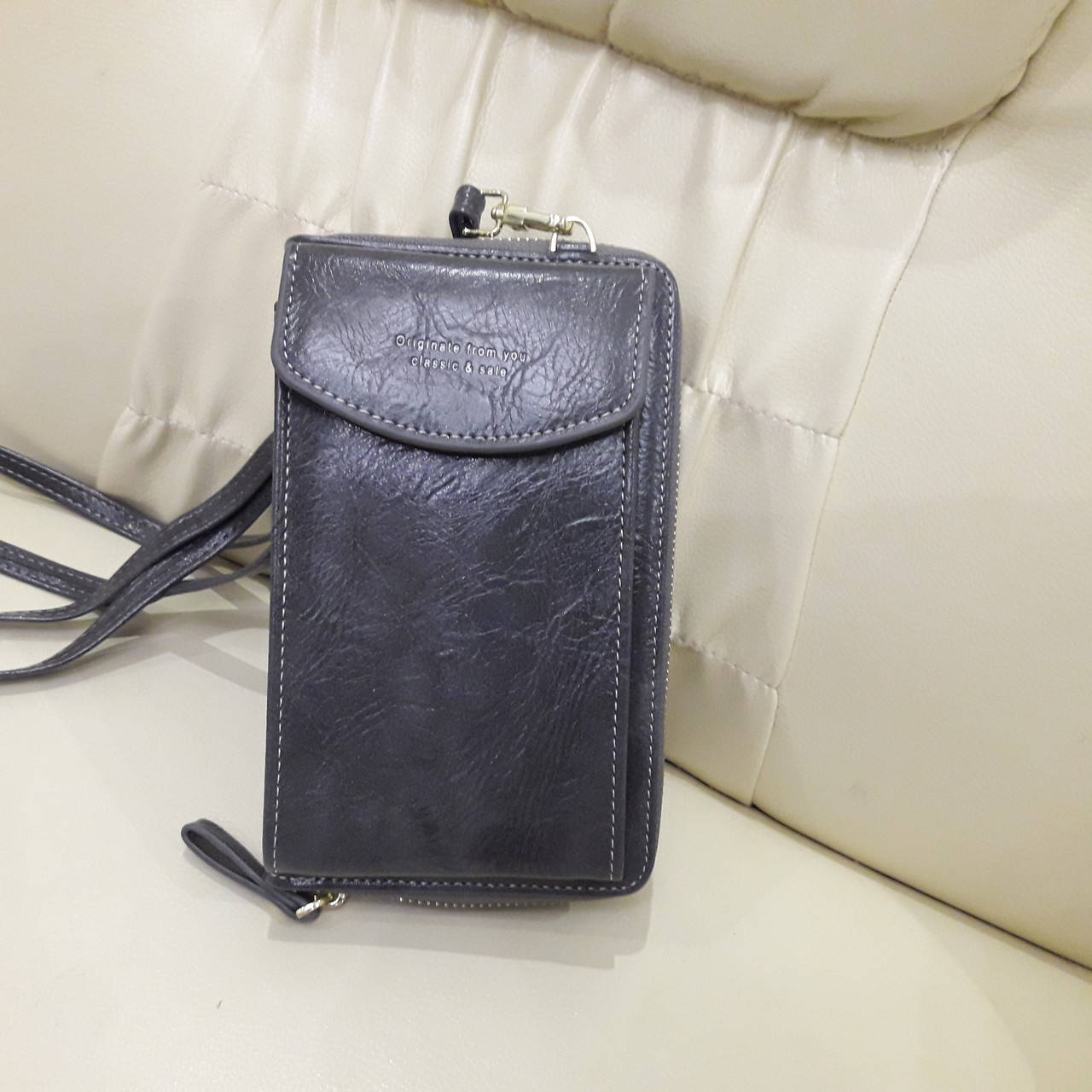 

Модная женская сумка клатч серая, Серый