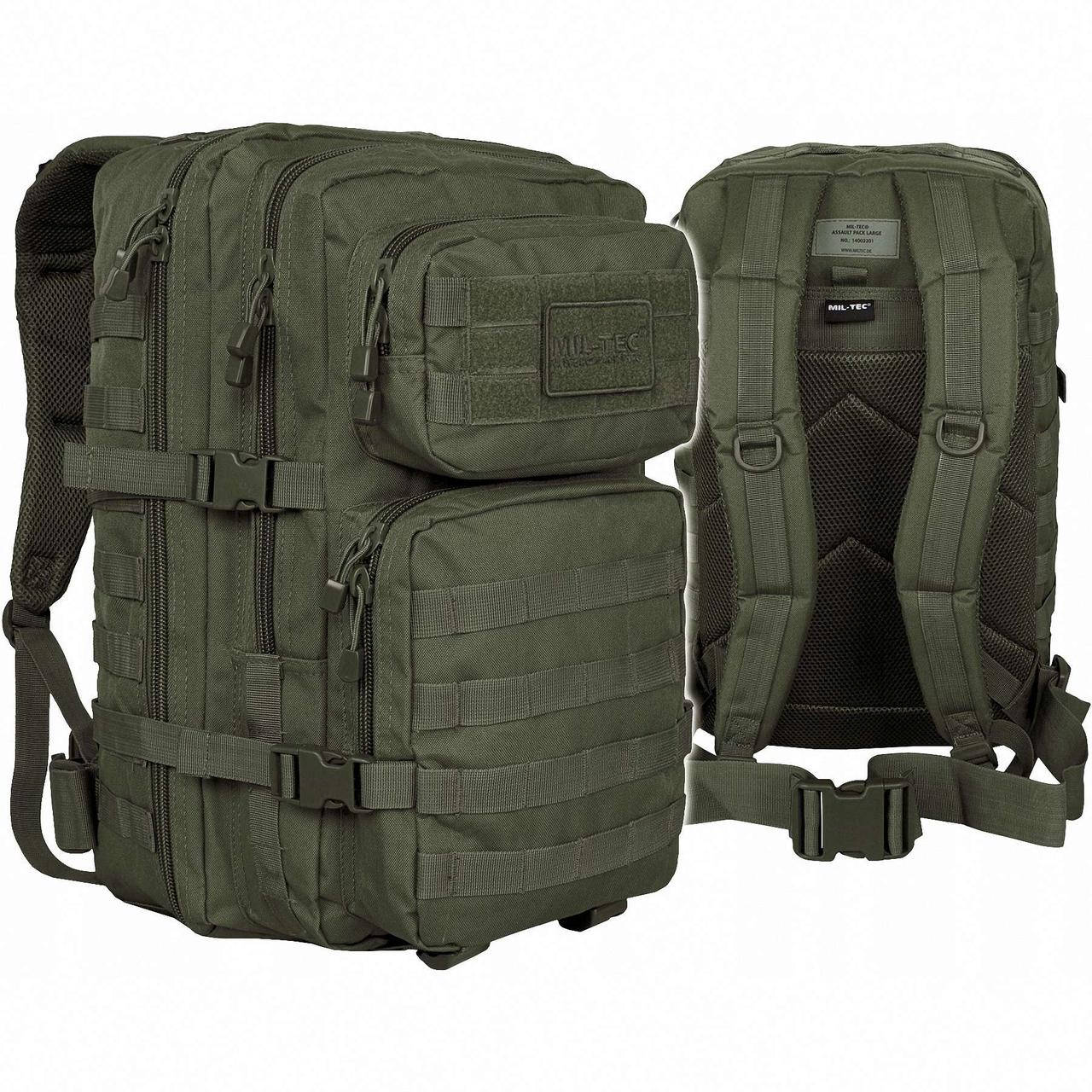 

Рюкзак тактический Mil-Tec assault pack олива большой 36л, Оливковый