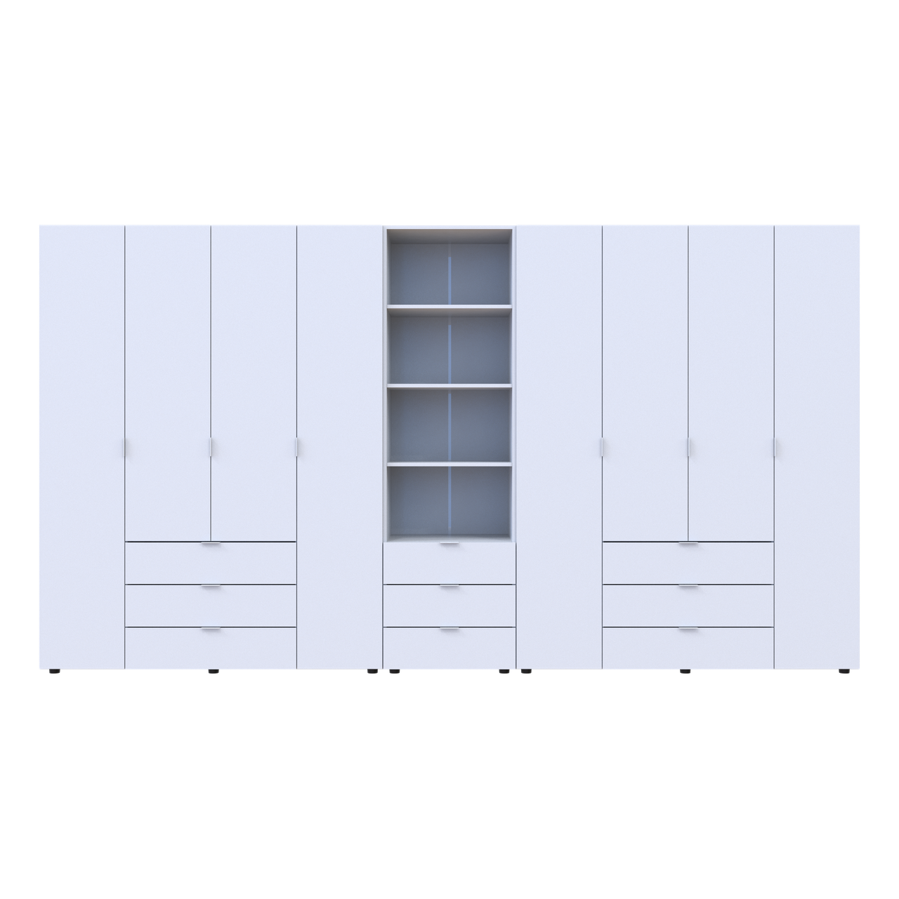 Шафа для одягу Doros Гелар Білий 4+4ДСП з пеналом 370х49.5х203.4 (42005167) 4