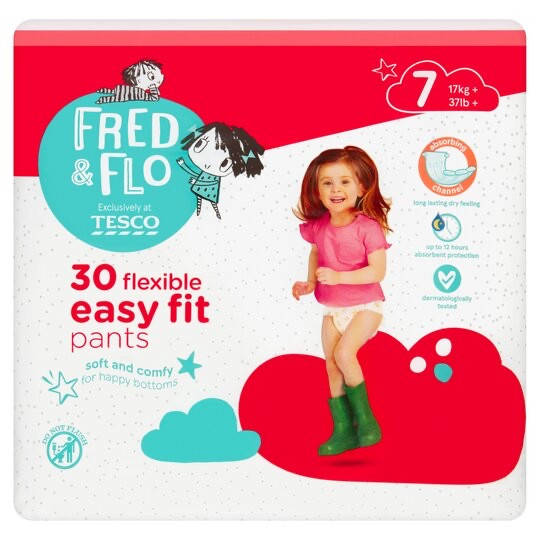 

Подгузники-трусики Tesco 7 (17+кг) 30шт, Белый