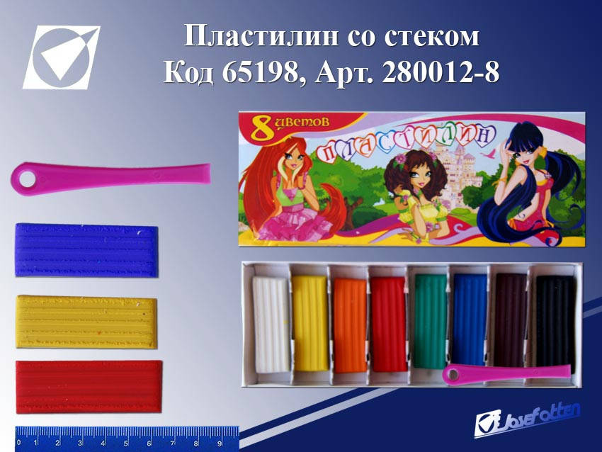 

Пластилин 280012-8 "Принцесса" 8 цв. в картонной упаковке со стеком, Разные цвета