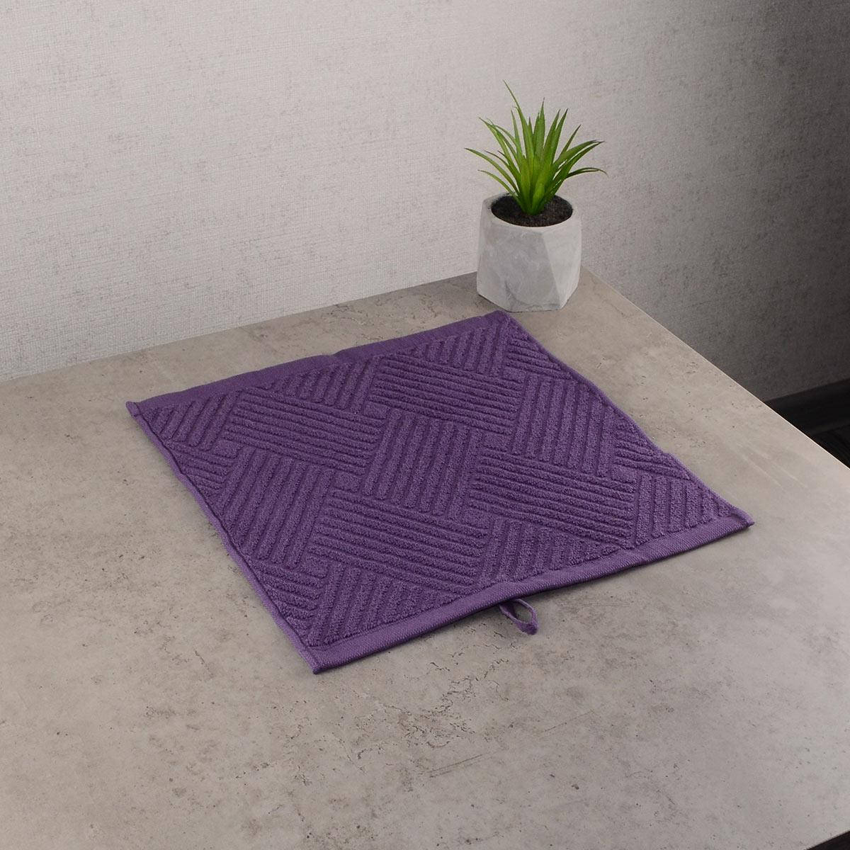 

Махровая жаккардовая салфетка с петелькой GM Textile 30х30см 400г/м2 (Фиолетовый)