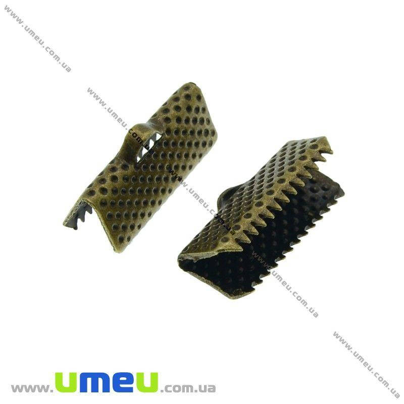 

Зажим для лент, 16х8 мм, Античная бронза, 1 шт (ZAG-011106)