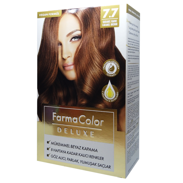

Крем-краска для волос Farma Color Deluxe Карамельный 7.7 Farmasi