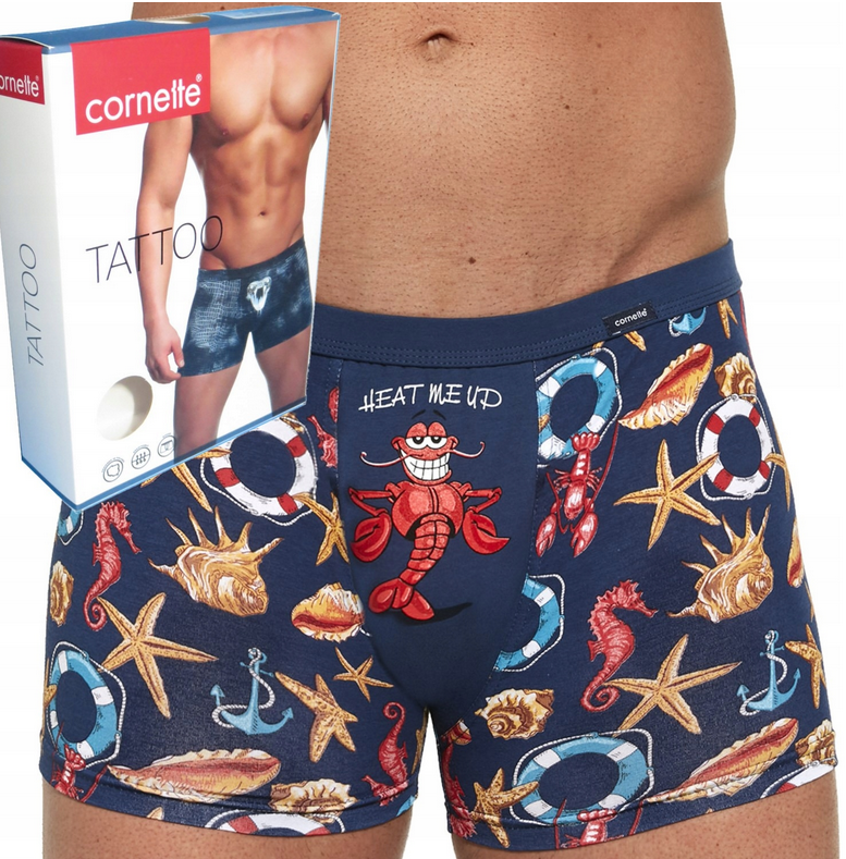 

Мужские трусы боксеры шорты Cornette Tattoo - ( lobster), Темно-синий