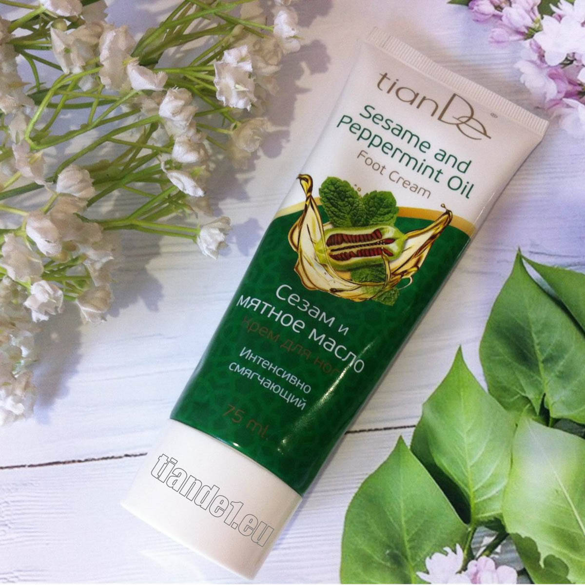 

Крем для ног «Сезам и мятное масло» Тианде,(код 40116)