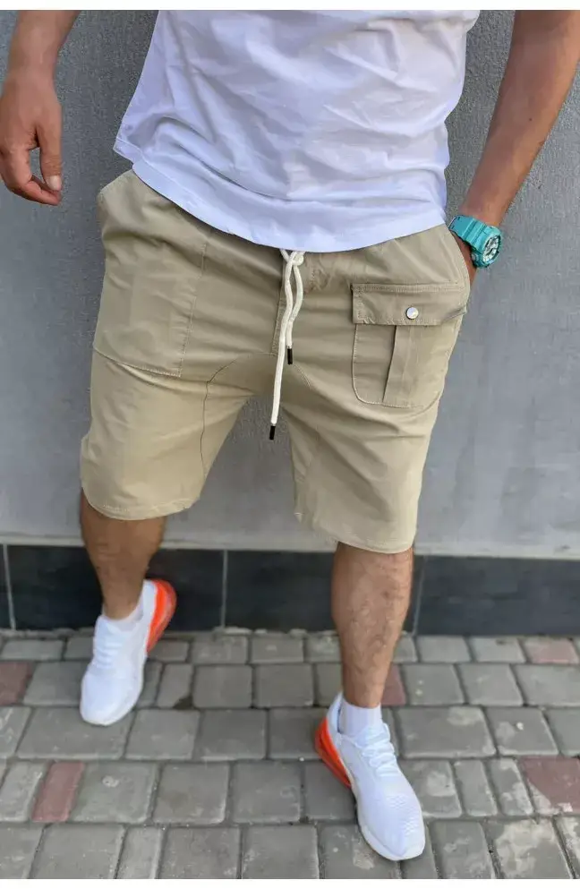 

Шорты-бриджи мужские бежевого цвета хлопковые L, Бежевый