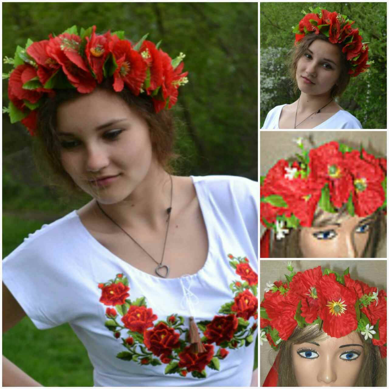 

Венок детский (взрослый) из маков средних