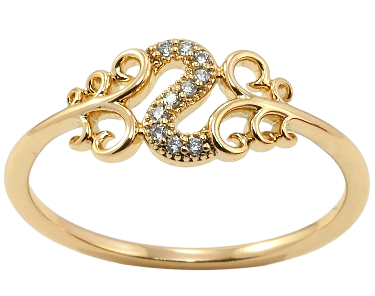 

Кольцо Xuping Позолота 18K "Вензеля с цирконием" р.18.5,19.5