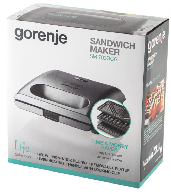 

Мультимейкер (Бутербродниця, Міні гриль) Gorenje SM703GCG (Гарантия 12 мес.)