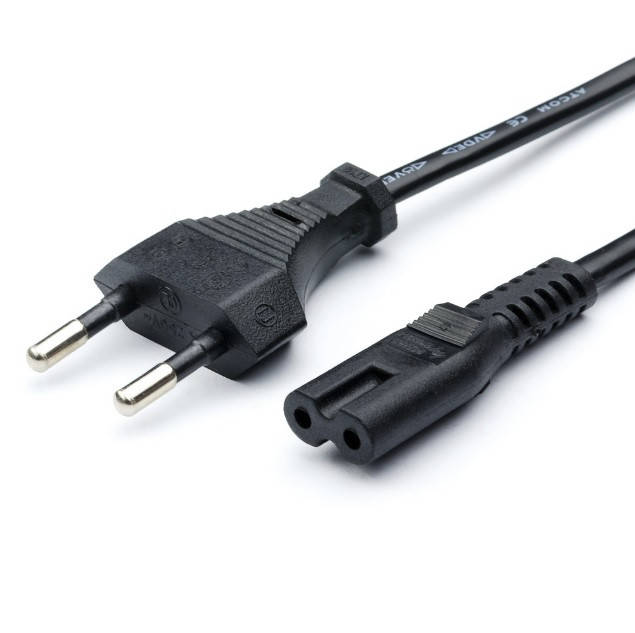 

Кабель питания 220V 1.8m Atcom 0.5MM CEE 7/16 - IEC C7 2-х контактный ЧЕРНЫЙ (16134)
