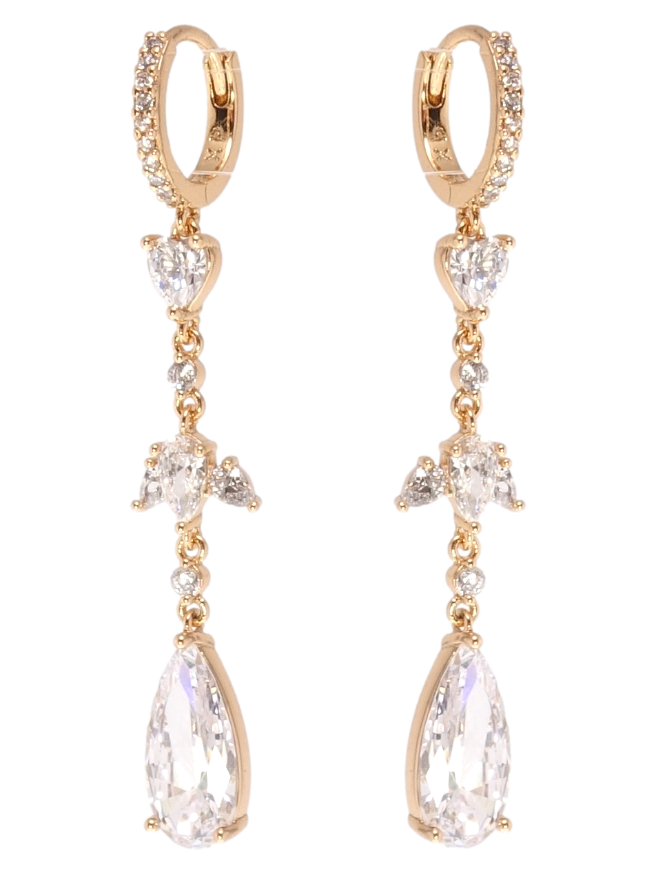 

Серьги Xuping Позолота 18K подвески на колечках "Инкрустация цирконием"