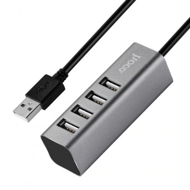 

USB-hub на USB 3.0 |4USB 2.0| HOCO HB1 Сірий