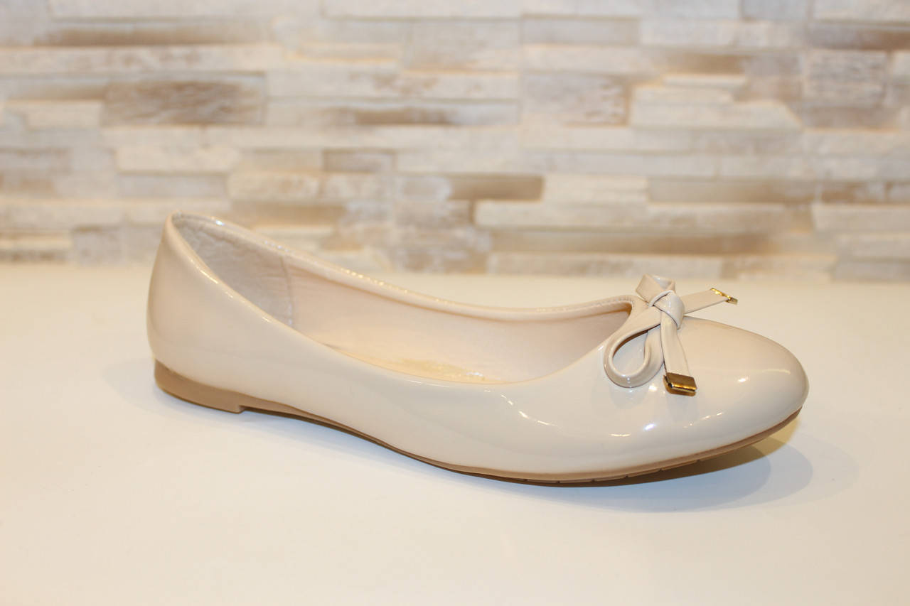 

Балетки туфли женские бежевые лаковые Т1483 41