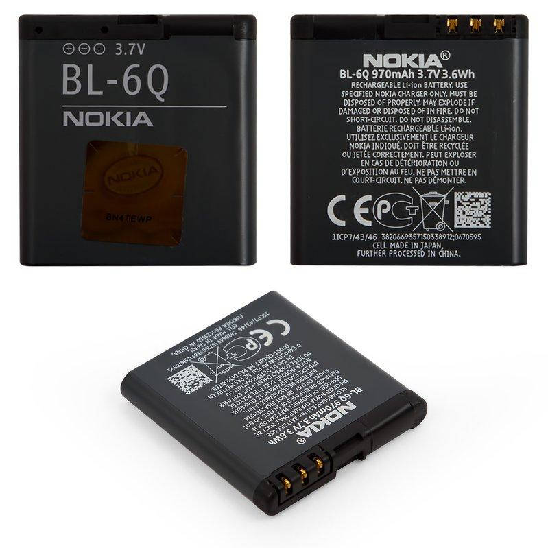 

Аккумулятор BL-6Q Nokia 6700c, Li-ion, 3,7 В, 970 мАч