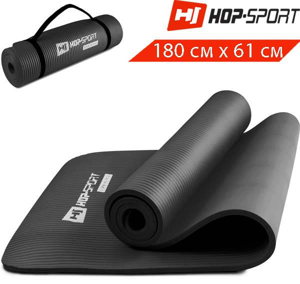 

Мат для фитнеса HS-N010GM 1 см black . Стяжки в комплекте