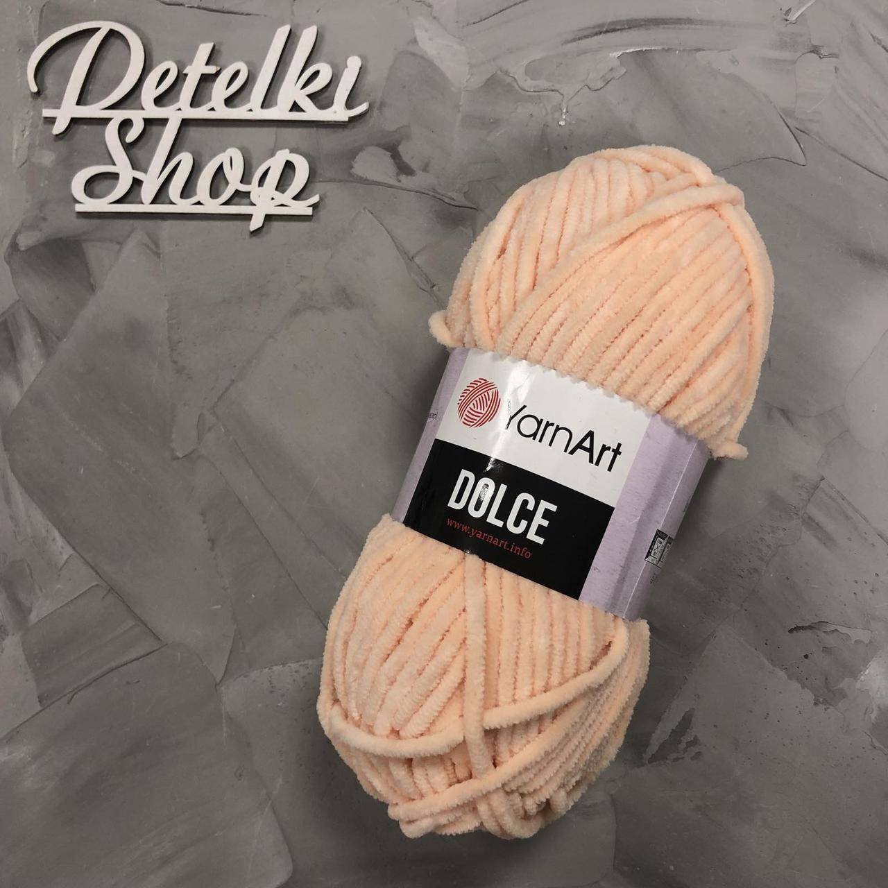 

YarnArt Dolce 773 Персик, Светло-серый