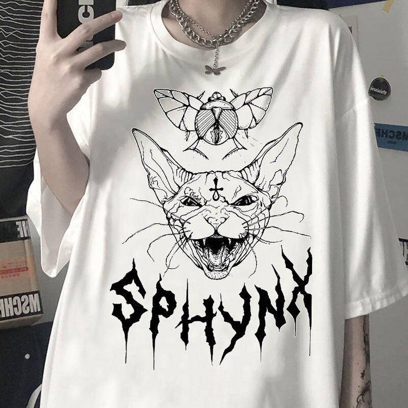 

Футболка в стиле харадзюку Sphynx, Желтый