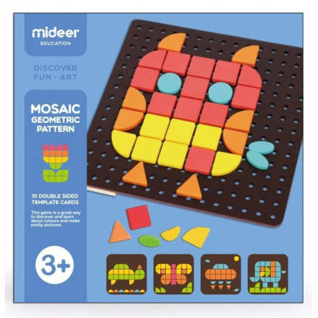 

Мозаика с карточками "Геометрическая фантазия" MiDeer Toys, Разные цвета