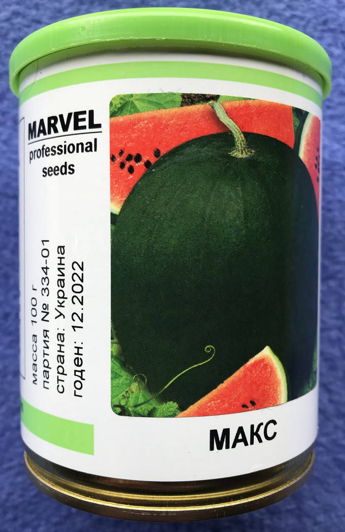 

Семена арбуз 100 г сорт Макс в банке, Marvel