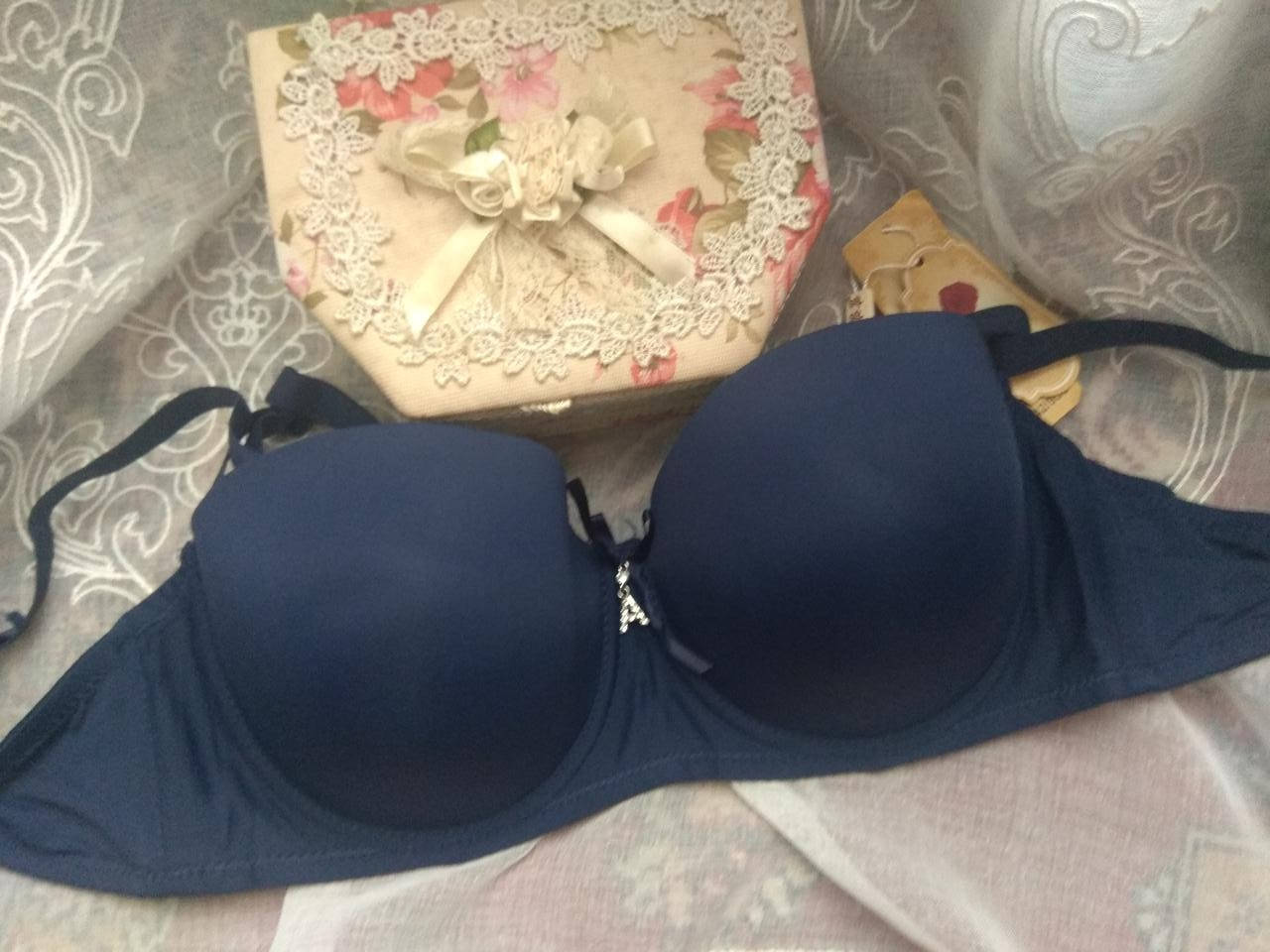 

(85),90С Бюстгальтер балконет Анжелика Lulola з корректором темно синій, Синий