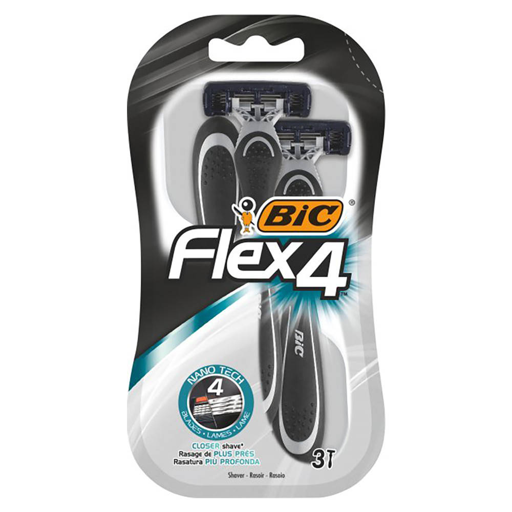 

Набор бритв без сменных картриджей BIC Flex 4 3 шт (3086123220614), Черный
